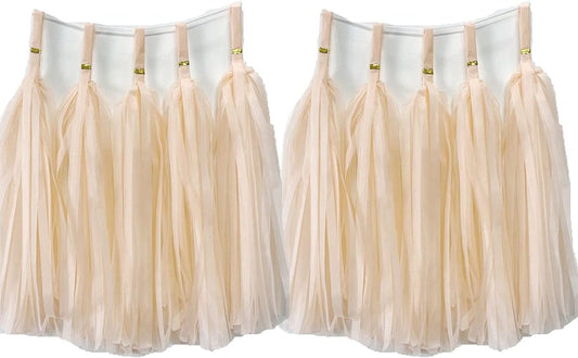 Tissue Paper Tassels Garland Banner for Party Decorations - Table Decor for Wedding, Birthday, Baby Shower, Nursery (20, Peach)