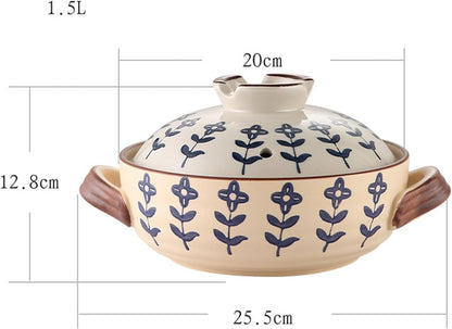 Ceramic Casserole, Japanese Clay Pot Donabe Stone Rice Pot With Lid, Earthen Pot Stockpot Ceramic Casserole Cooker Healthy Cookware Stove Pot Soup Hot(Pink,1.5L)