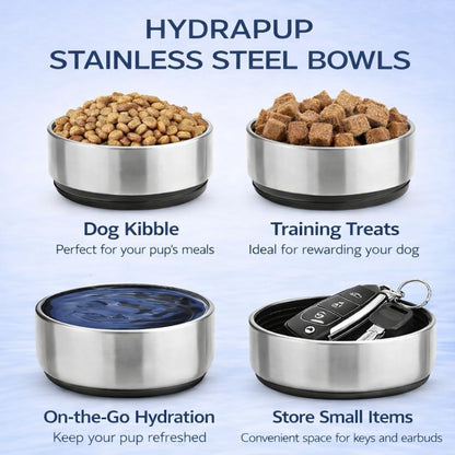 32oz Insulated Water Bottle with Dog Bowls – Human & Pet Shared Use, Stainless Steel Leakproof Travel Bottle (Rose Pink)