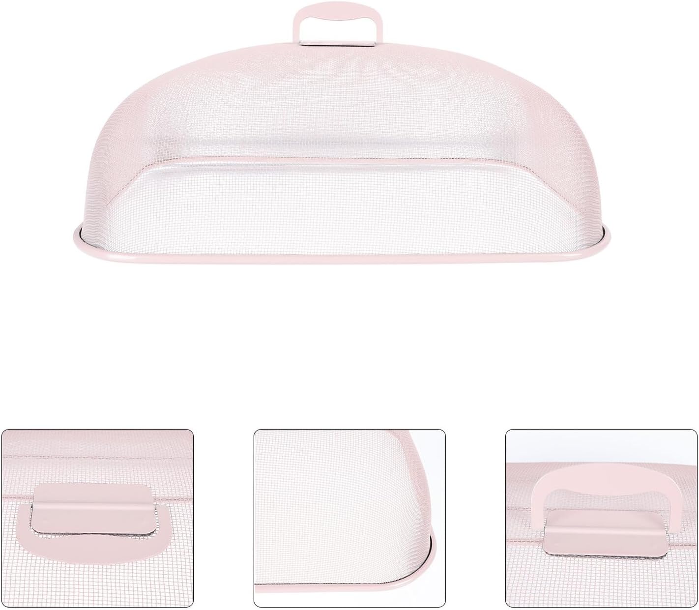 Large Pink Iron Food Cover Dustproof Kitchen Food Protector for Household and Restaurant Use Fresh-keeping Serving Dish Cover