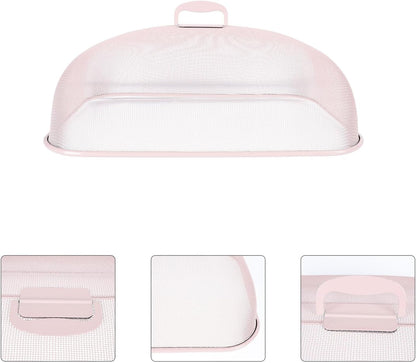 Large Pink Iron Food Cover Dustproof Kitchen Food Protector for Household and Restaurant Use Fresh-keeping Serving Dish Cover