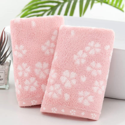 sense gnosis Pink Hand Towels Set of 2 Super Soft 100% Cotton Sakura Floral Pattern Highly Absorbent Decorative Hand Towels for Bathroom 13 x 29