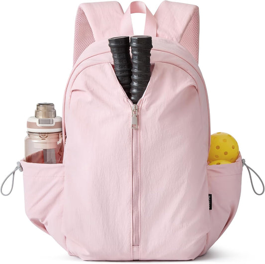 G4Free 20L Pickleball Bag for Women, Pickleball Paddle Backpack with Fence Hook, Work Travle Bag with 15" Laptop Compartment-Pink