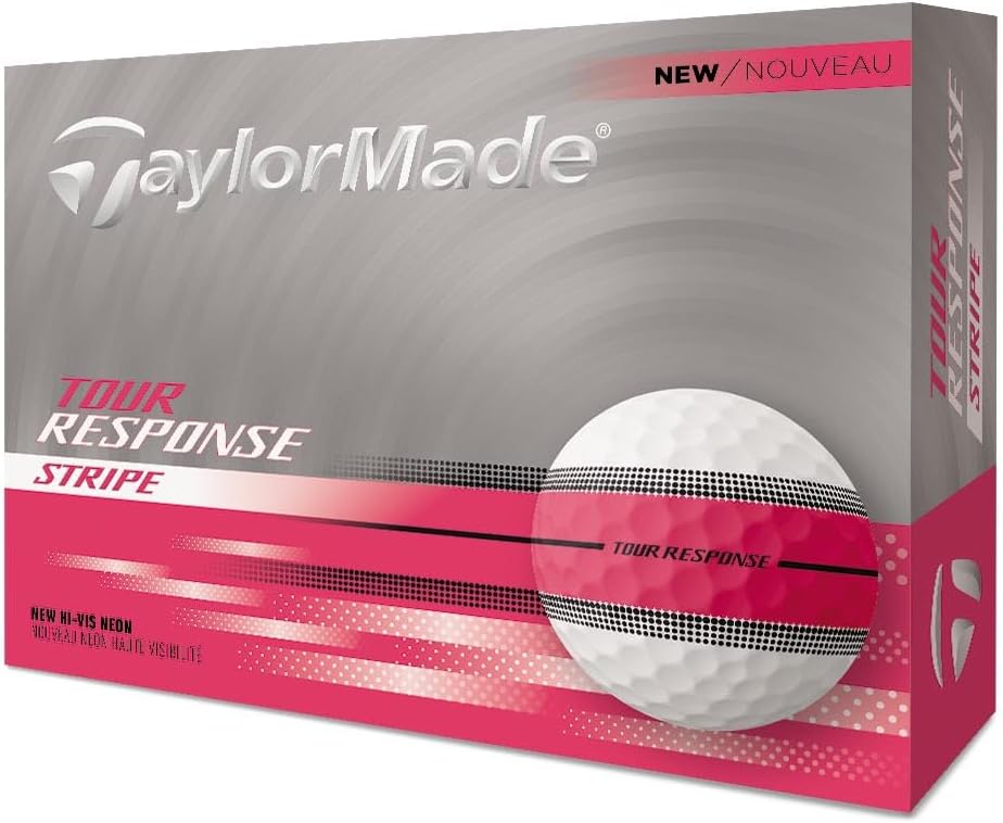 TaylorMade Tour Response Golf Balls, Enhanced 360° ClearPath Alignment, Speed Wrapped Core for Distance and Feel, Pack of 12