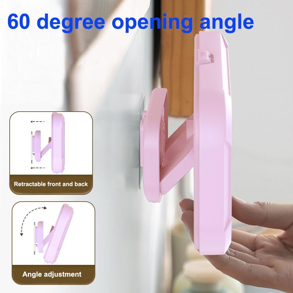 Shower Phone Holder Waterproof, 480°Rotation Wall Mount Shower Phone Case, HD Touch Screen Waterproof Phone Holder for Bathroom Bathtub Kitchen, Fit 4-7" Phone (Pink)