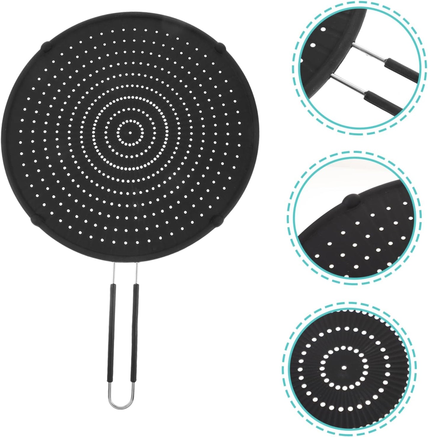 1pc Silicone Oil Splatter Screen Oil Splashing Net Pot Cover for Frying Pan Easy to Clean Lightweight Kitchen Cooking Guard Random