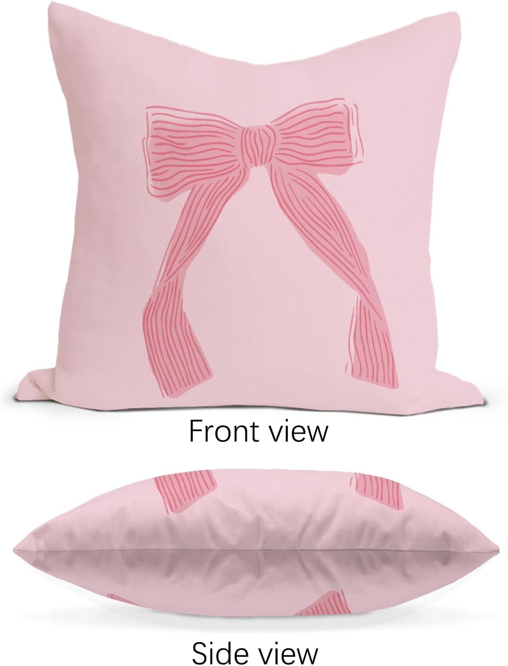 Rusenbao Coquette Pink Bow Throw Pillow Covers 18×18, Preppy Bed Decorative Pillows Covers, Coquette Room Dorm Decor Aesthetic, Decor for Couch Girl Bedroom College