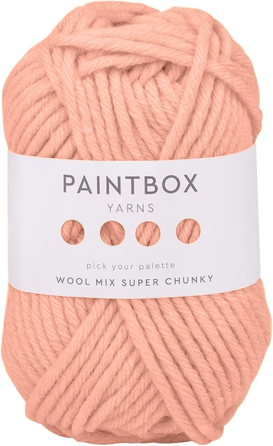 Paintbox Yarns Wool Mix Super Chunky Yarn - 60yds (55m)/ 3.53oz (100g) - Super Bulky - Peach Orange Color - for Knitting Blankets, Garments & Accessories - Washable & Warm Material