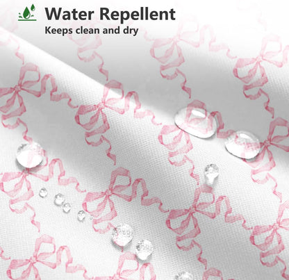 MEHOFOND Bow Shower Curtain Coquette Pink Bow Bathroom Decor for Women Girls Cute Romantic Bow Shower Curtain Modern Art Aesthetic Bathtub Decor Fabric Waterproof Bath Curtain with 12 Hooks 72x72 Inch