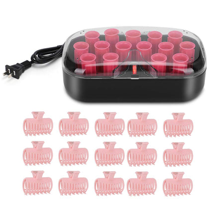 Yosoo Hair Perm Rods, 15pcs Electric Hot Rollers with Instant Heat, Clip Travel Hot Rollers for Long and Short Hair, 30mm, Pink (8ead9545-a6a7-4304-aaf7-72995c9eeadd)