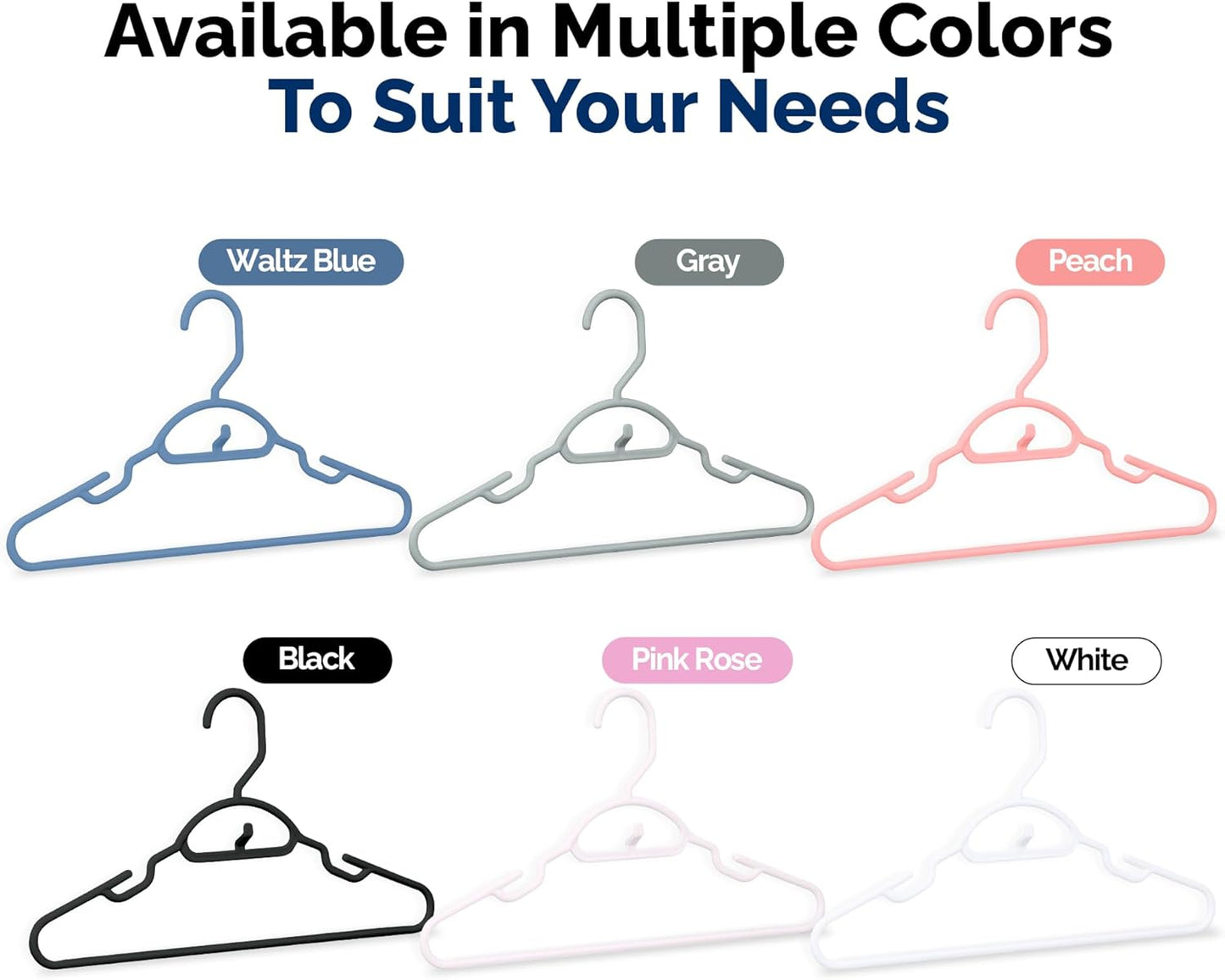 Closetselect Youth Hangers 30 Pack - 13 Inch Plastic Youth Petite & Childrens Hangers for Closet, Baby Hangers for Children Clothes Sizes 4 to 10, Non-Slip Infant Hangers with Shoulder Grooves | Pink