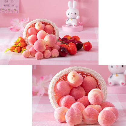Fake Peach Artificial Fruit Lifelike for Home Kitchen Festival Party Decoration 30PCS