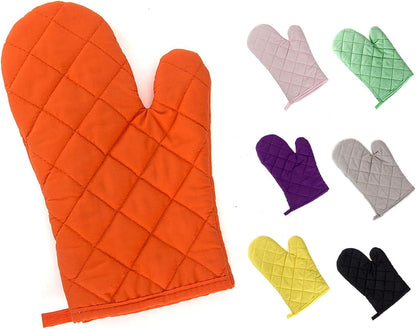 1pc Heat Resistant Oven Mitt for Cooking Baking 7.09x11.02in,Pink | cotton lining, quilted stitching, hanging loop, 320°F heat insulation, soft fit, durable polyester, easy clean, multi use