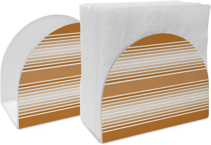 Napkin Holder Irange Striped Standing Napkin Dispenser Tissue Countertop Organizer 2 Pack Ombre Classic Stripes Lines Acrylic Paper Napkin Holders for Table Kitchen Dining Cocktail Home Party Cafe Bar