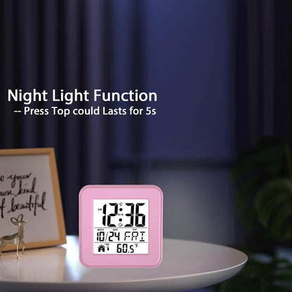 jomparis Small Digital Alarm Clock Battery Operated with Backlight Countdown for Bedroom Kids Room-Pink