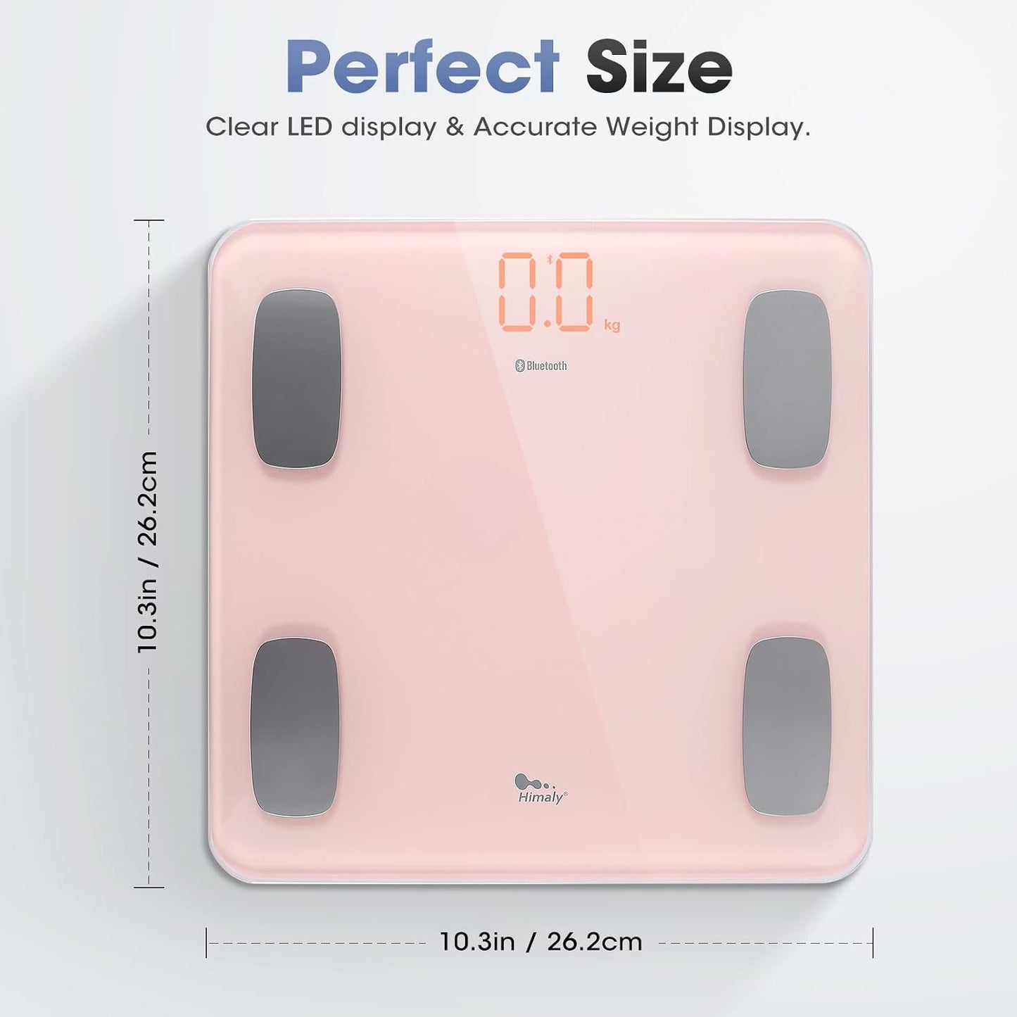 AGM Smart Scale for Body Weight, Digital Bathroom Weight Body Fat Scale, BMI Weighing Wireless Bluetooth Digital Scale, Body Composition Monitor with Smartphone App, 400lb/180KG Capacity (Pink)