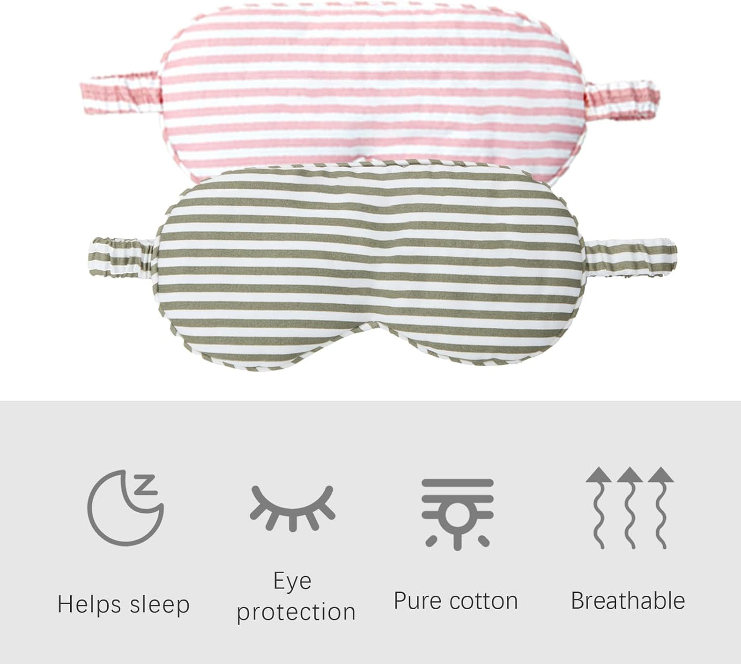 HBHLFZ Sleep Mask 2 Pack - Bamboo Viscose Fiber Sleeping Eye Mask - with Elastic Band/Headband - Comfort Sleeping Shade - for Nighttime Sleeping, Traveling & Napping（Pink，Green）