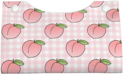 Fruit Peach Pinks Plaid Long Tissue Box Cover Paper Holder Home Decor 7.9'' x 4.9'' x 4.5''