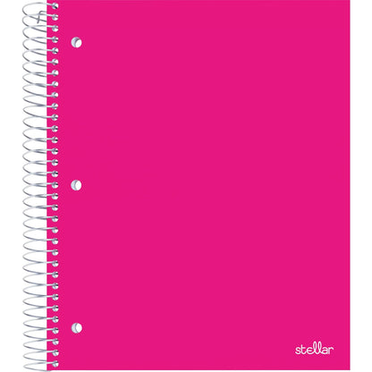 Office Depot® Brand Stellar Poly Notebook, 8-1/2" x 11", 3 Subject, College Ruled, 150 Sheets, Pink