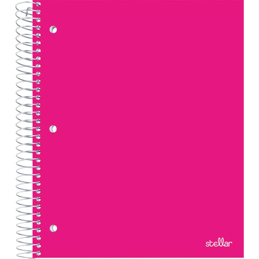 Office Depot® Brand Stellar Poly Notebook, 8-1/2" x 11", 3 Subject, College Ruled, 150 Sheets, Pink