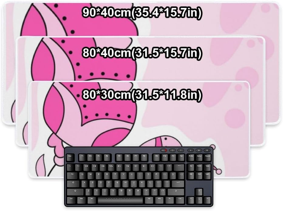 Unique Flower Light Pink Full Desk Mouse Pad 35.4 x 15.7 Inches Mouse and Keyboard Pad Hard Office Supplies Kit Cute Office Desk Decor Cubicle Accessories Pads on Top of Desks XL Computer Matt for