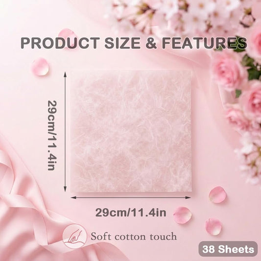 urmetimern 38 Sheets Pull-out Tissue Pink Flower Wrapping Paper, Korean Cotton Waterproof Floral Paper, 11.8''x11.8'' Flower Bouquets Wrapping Papers for Florist/Gift Packaging