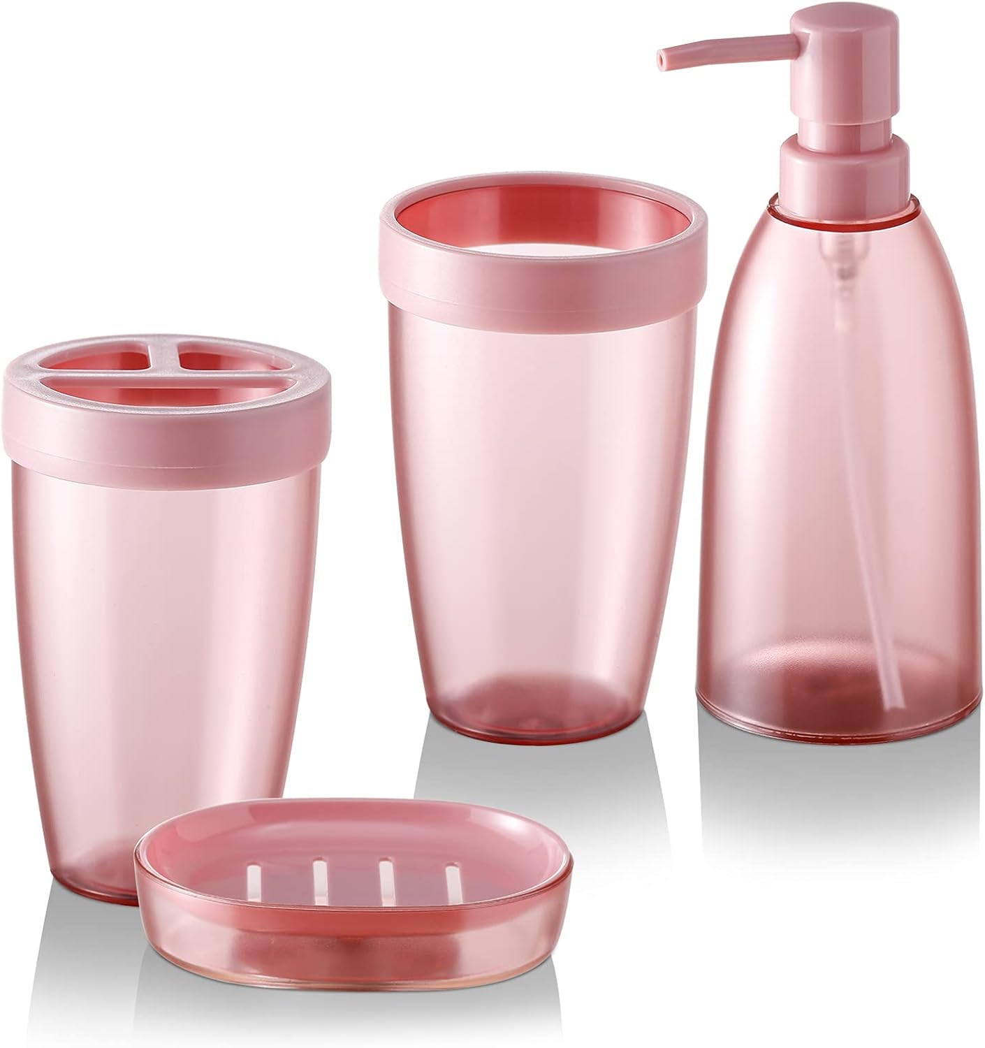 iMucci Bathroom Accessories Set 5Piece Sea Bathroom Sets, Toothbrush Holder, Toothbrush Cup, Lotion Soap Dispenser, Soap Dish and Qtip Holder Bathroom Decor