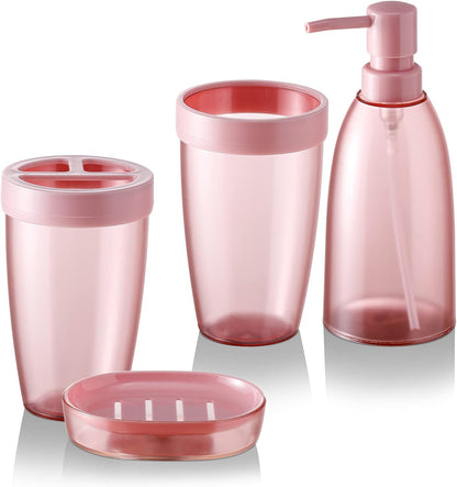 iMucci Bathroom Accessories Set 5Piece Sea Bathroom Sets, Toothbrush Holder, Toothbrush Cup, Lotion Soap Dispenser, Soap Dish and Qtip Holder Bathroom Decor