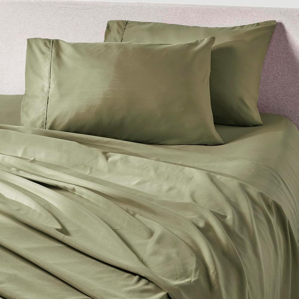 PeachSkinSheets Night Sweats: The Original 1500tc Soft King Pillowcase Set SAGE Green