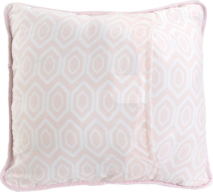 Pretty in Pink Girly Ruffle Star Stripped Soft Pink White Cotton Square Décor Throw Pillow by Cozy Line Home Fashions