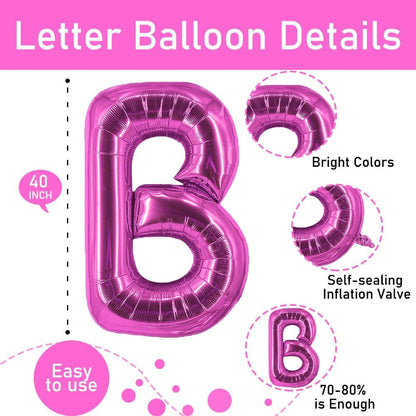 Rose Red Bride Balloons 40 Inch Hot Pink Wedding Letter Balloons for Bachelorette Party Decorations Engagement Party Decoration Wedding Party Supplies Party Balloon Sets-5 Pcs
