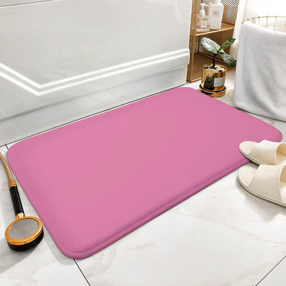 Pink Solid Color Elegant Modern Bathroom Rug, Non Slip & Soft Absorbent Bath Mat Carpets for Bathroom 16" x 24"