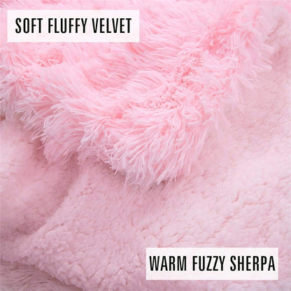 LOCHAS Super Soft Shaggy Faux Fur Blanket, Plush Fuzzy Bed Throw Decorative Washable Cozy Sherpa Fluffy Blankets for Couch Chair Sofa (Baby Pink 50" x 60")