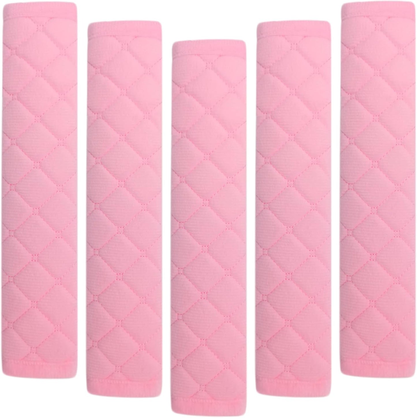 Car Seat Belt Cover Pad, 5 Pack, Seatbelt Covers for Car Accessories, Soft Material, Car Seat Strap Pads, Pink 10.63 inches, Applicable for All Vehicles, Comfort for Neck Shoulders (5-Pink)