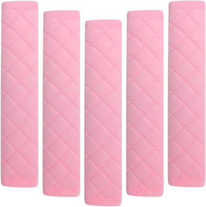 Car Seat Belt Cover Pad, 5 Pack, Seatbelt Covers for Car Accessories, Soft Material, Car Seat Strap Pads, Pink 10.63 inches, Applicable for All Vehicles, Comfort for Neck Shoulders (5-Pink)