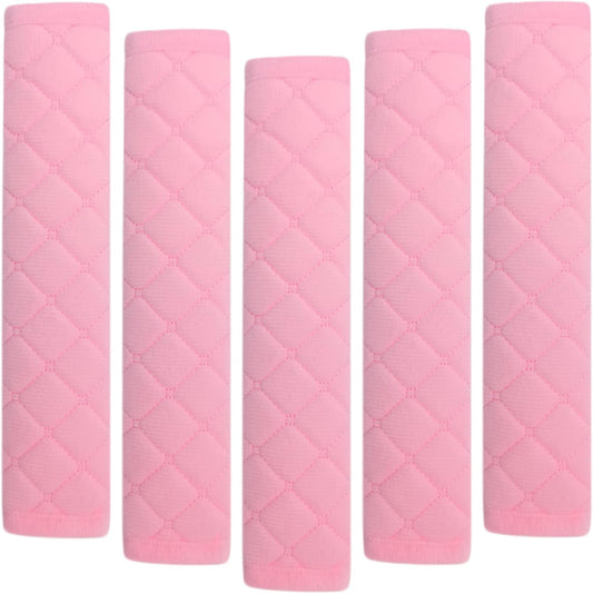 Car Seat Belt Cover Pad, 5 Pack, Seatbelt Covers for Car Accessories, Soft Material, Car Seat Strap Pads, Pink 10.63 inches, Applicable for All Vehicles, Comfort for Neck Shoulders (5-Pink)