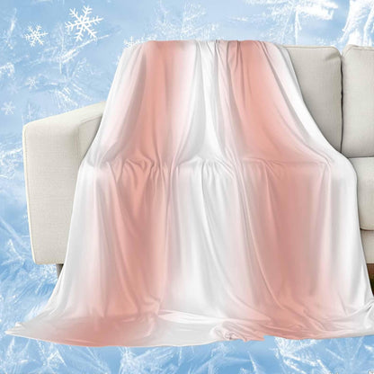 Cooling Blanket Ombre Peach Pink White Lightweight Breathable Summer Blanket Gradient Color Cooling Blankets for Hot Sleepers Night Sweats 30x40in