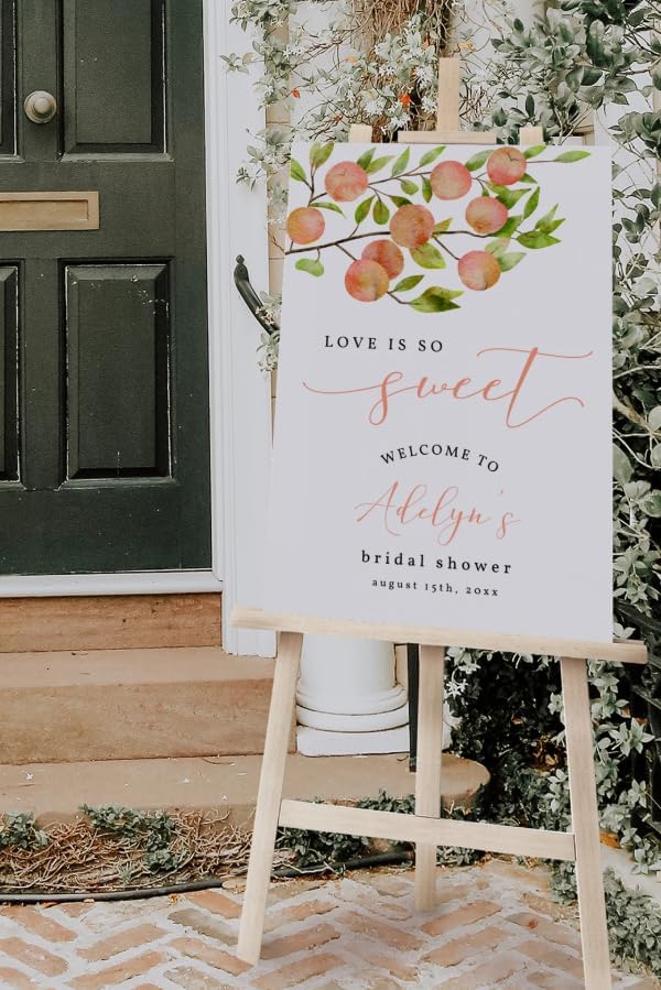 Personalized Peach Welcome Sign, Love Is So Sweet Bridal Shower Sign, Peach Bridal Shower Decor, Elegant Peach Themed Party Sign, Custom Bridal Shower Sign, Welcome Sign For Party, Custom Wedding Shower Sign