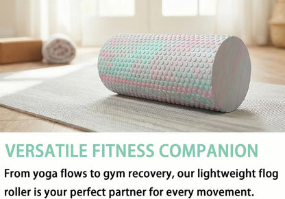 Travel Size Back Roller, High Density Foam Roller for Back Stretching, Physical Therapy, Yoga, Pilates, Post Workout Muscle Recuperation, 12" X 6" Round (Pink)