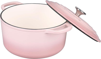 VORRINGARD Enameled Cast Iron Dutch Oven Pot with Lid, for Sourdough Bread Baking, Round Dutch Ovens, 4.5 Quart, Pink