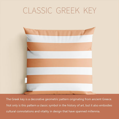 Peach Stripe Square Pillowcase Zippered Double Sided Printing 16x16 Inches Decorative Throw Pillow Case Cushion Cover