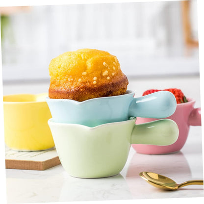 Ceramic Milk Pan Single Handle Pot Pink Cooking Pot Milk Spout Multifunctional Small