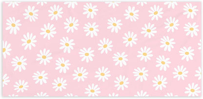 Pink Daisy Flower Beach Towel - Pink Wildflower Pool Towels Microfiber Absorb Water Travel Towels 60x30 Inches for Bathroom Gym, Spring Floral Botanical Plant Pool Towels