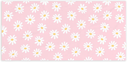 Pink Daisy Flower Beach Towel - Pink Wildflower Pool Towels Microfiber Absorb Water Travel Towels 60x30 Inches for Bathroom Gym, Spring Floral Botanical Plant Pool Towels