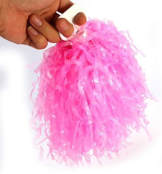 Qiilu Metallic Foil Cheerleader Pom Poms Squad Cheer Sports Party Dance Useful Accessories with Baton Handle for Cheering Team