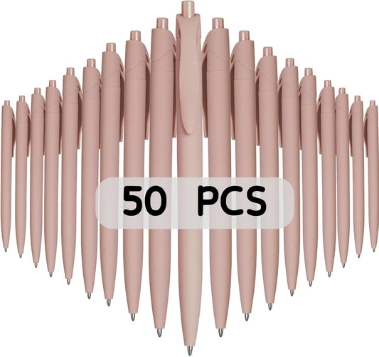 BallPoint Pens, 50 Pack (BLACK Ink),Bulk Pens, Pale Dogwood Pink Barrel,Click Pens for Office Home and School, Retractable Ballpoint Pens, Medium Point, 1.00MM (Pale Dogwood Pink)
