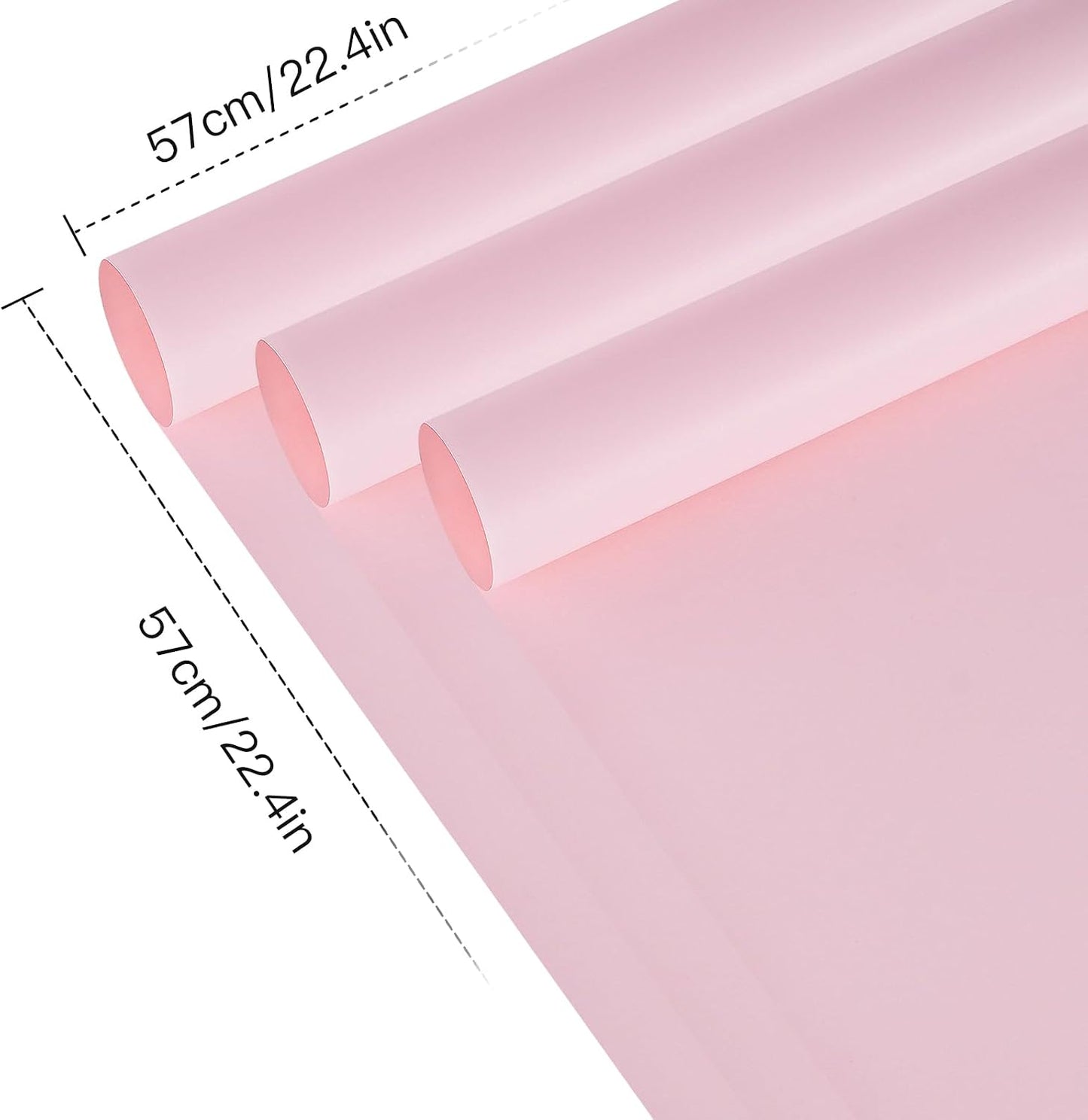 WRAPAHOLIC 20 Sheets Pink Flower Wrapping Paper - 22.4 x 22.4 inch Gold Edging Design Water-Resistant Pink Floral Bouquet Wrapping Paper, Florist Supplies Packaging for Wedding Birthday Gift DIY