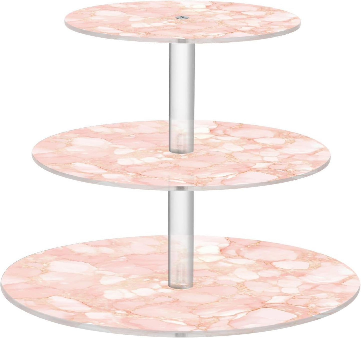 Peach Gold Irregular Marble Decorative Transparent Acrylic Tray Spill-Proof Display Stand Bathroom
