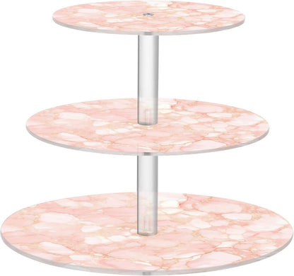Peach Gold Irregular Marble Decorative Transparent Acrylic Tray Spill-Proof Display Stand Bathroom