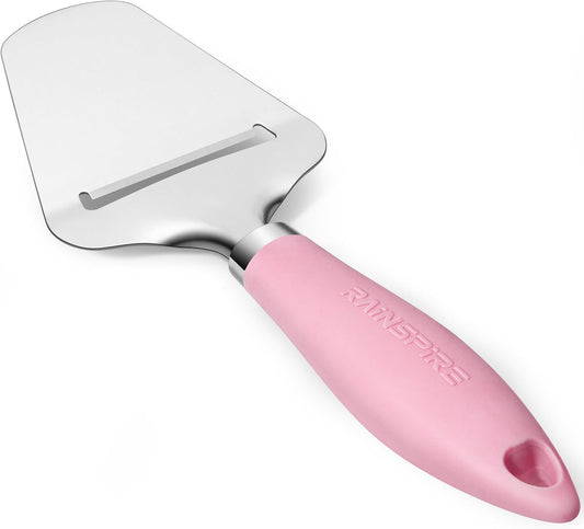 Rainspire Upgraded Non-Stick Cheese Slicers for Block Cheese Multi-Functional Cheese Cutter for Mozzarella, Cheddar, Gruyere Charcuterie Accessories Dishwasher Safe Kitchen Tools, Pink